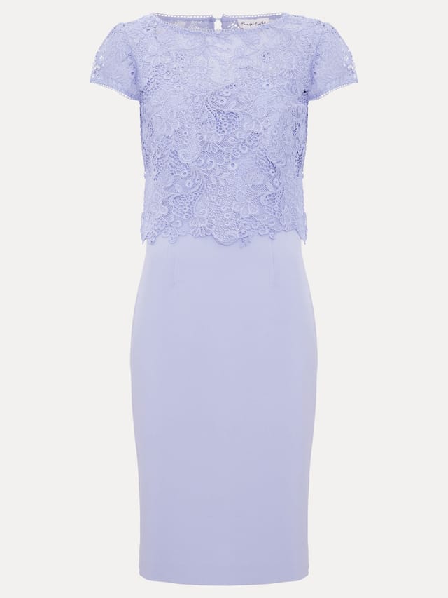 Phase Eight Phase Eight Women's Daisy Embroidered Lace Dress in Baby Blue - 2