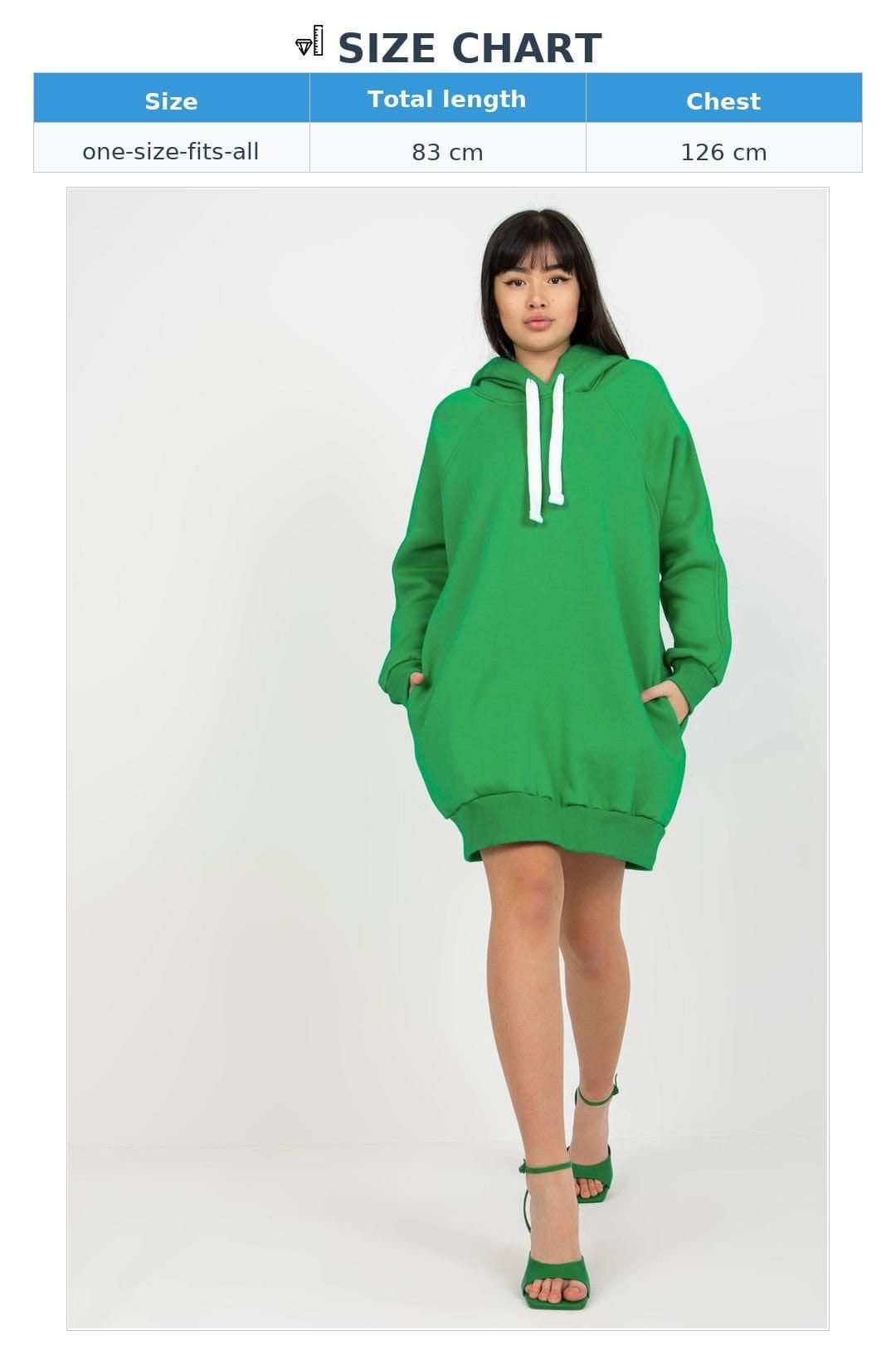 Love Lace Love Lace Women's Long Hooded Cotton Blend Sweatshirt with Pockets in Green - 4