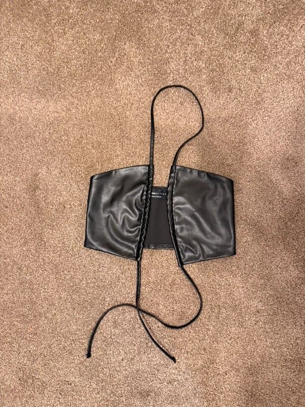 ASOS Design Leather look halter top