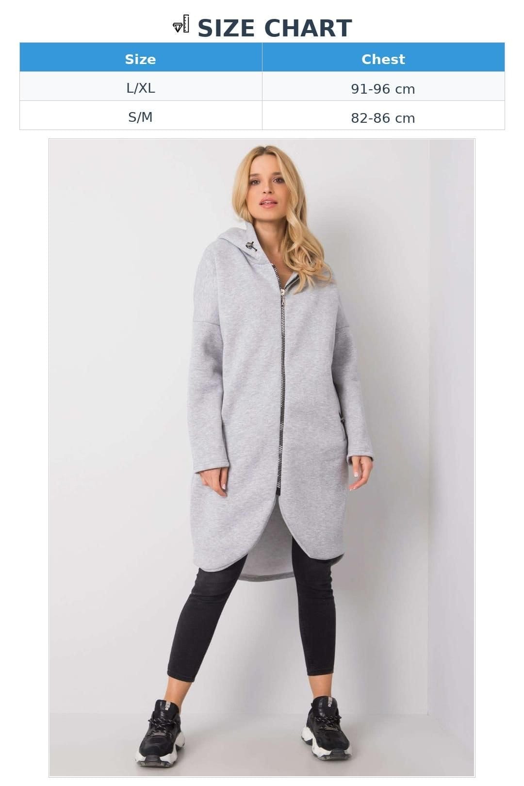 Love Lace Love Lace Women's Extended Cut Zip Hoodie Sweatshirt Style 168761 in Grey - 4