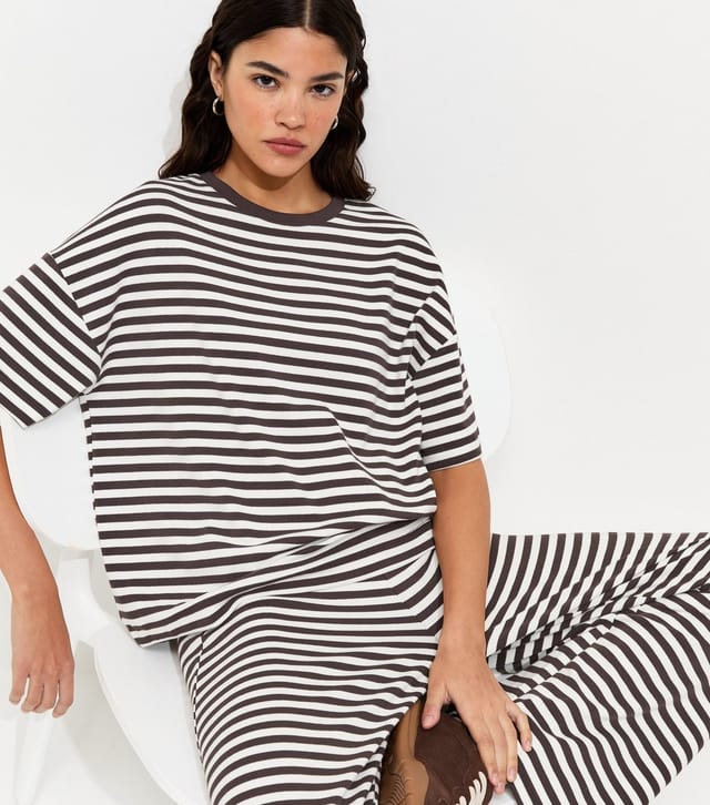 New Look Women's Brown Striped Wide Leg Trousers New Look - 2