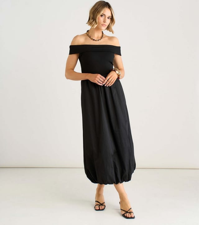 Gini London Women's Black Bardot Midi Dress Gini London New Look - 2