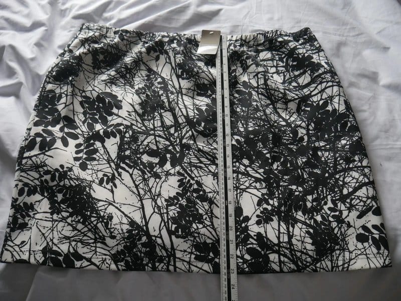 Anthology Anthology Black White Abstract Floral Print Mini Skirt UK 30 Stretch Pull On NWT - 1