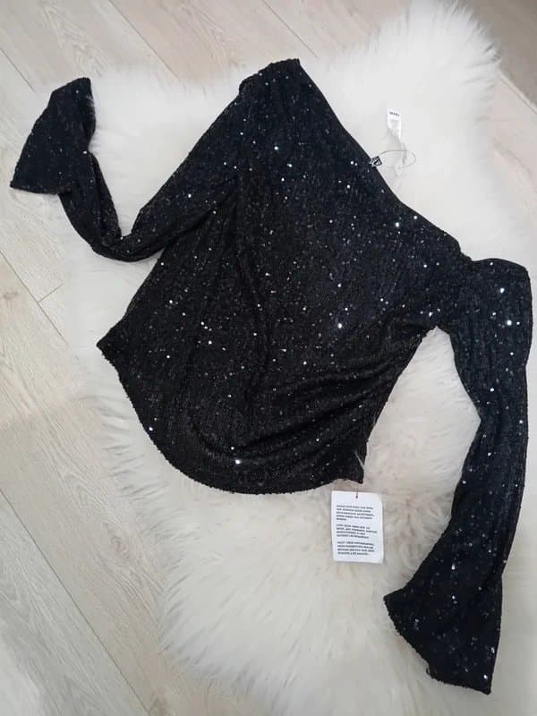 ASOS Stunning and glamorous sequin embellished shimmering one- shoulder top. ASOS.  16. New with tags.