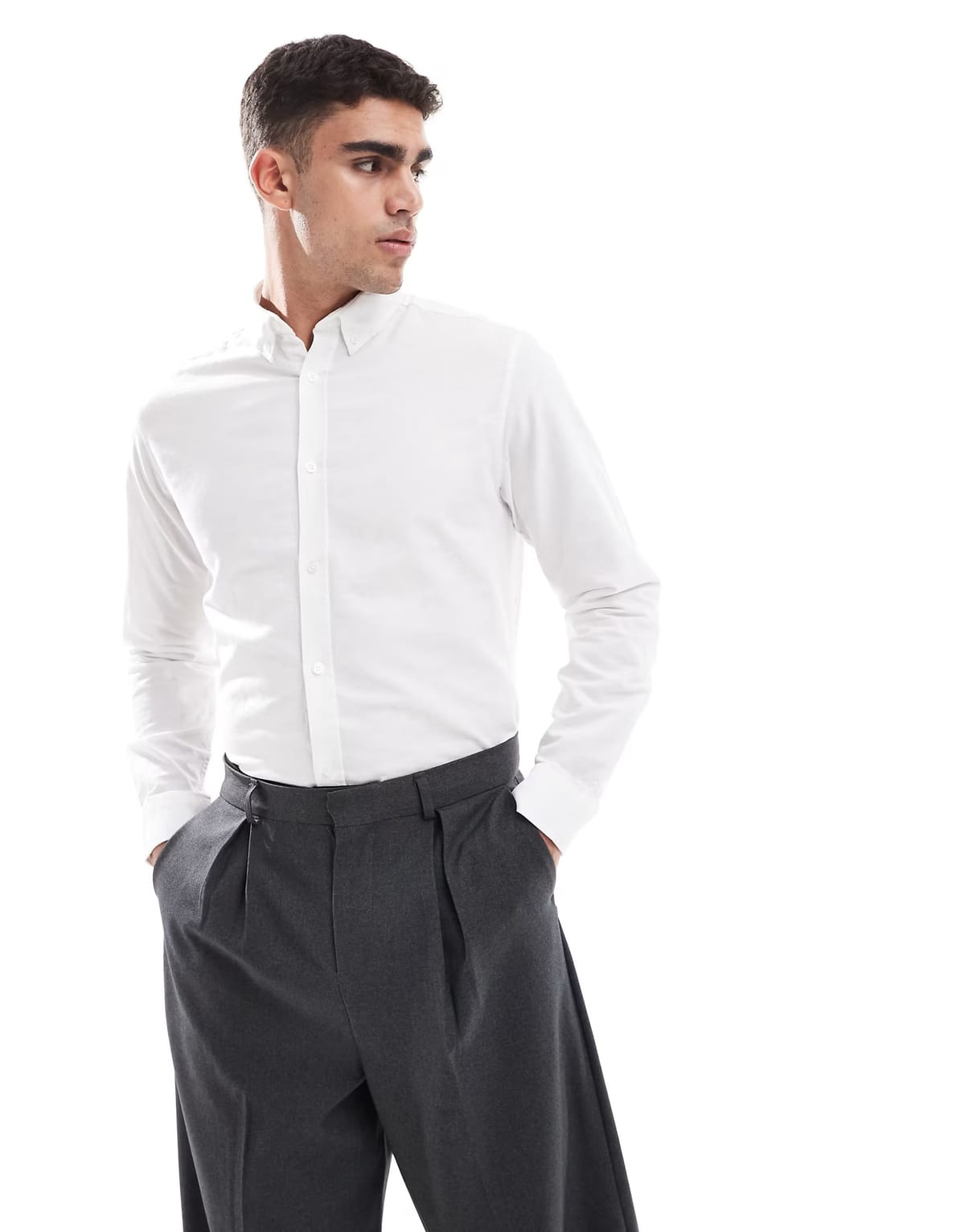 ASOS JJ Rebel long sleeve shirt in white - 1