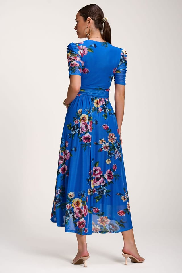 Jolie Moi Jolie Moi Women's Floral Print Mesh Maxi Dress - 2