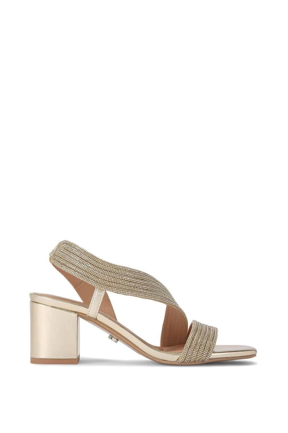Carvela Carvela Women's 'Gala Block Jewel 60' Fabric Sandals in Gold