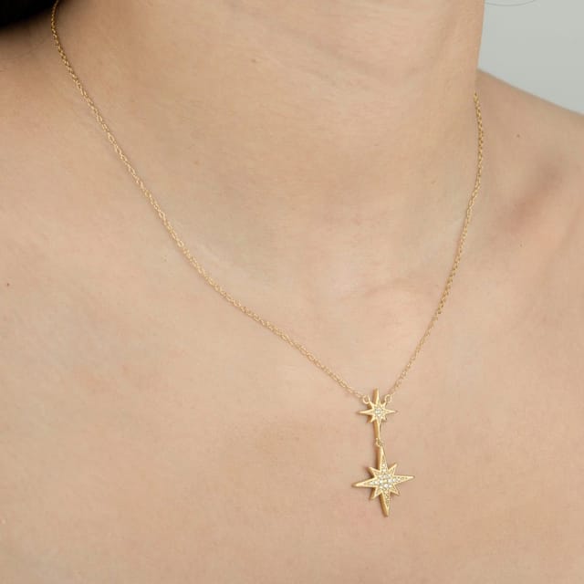 Gold Trip Gold Trip Women's Double Sparkling Starburst Necklace in Gold - 2