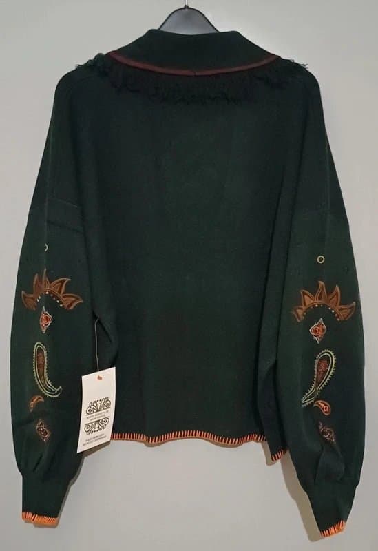 Never Fully Dressed Never Fully Dressed Bottle Green Embroidered Safari Cardigan RRP £129 - size XL (18/20)