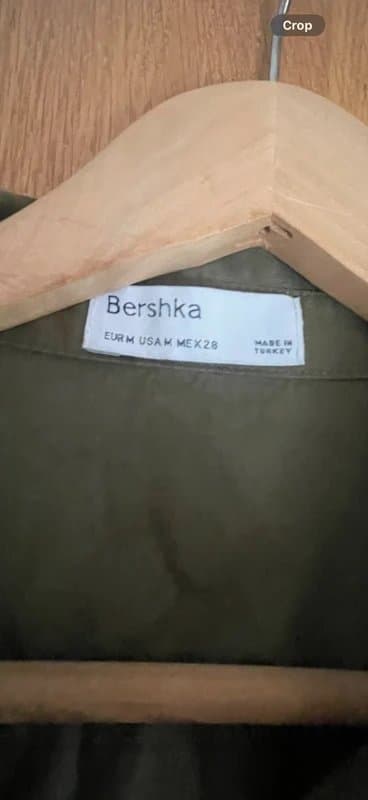 Bershka Khaki Bershka utility cut out tie up shirt dress size medium