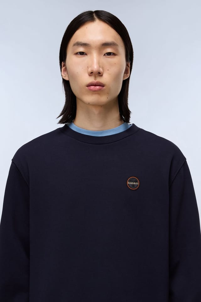 Napapijri Napapijri Men's B-Badge C 1 Sweatshirt Blue Marine in Navy - 2