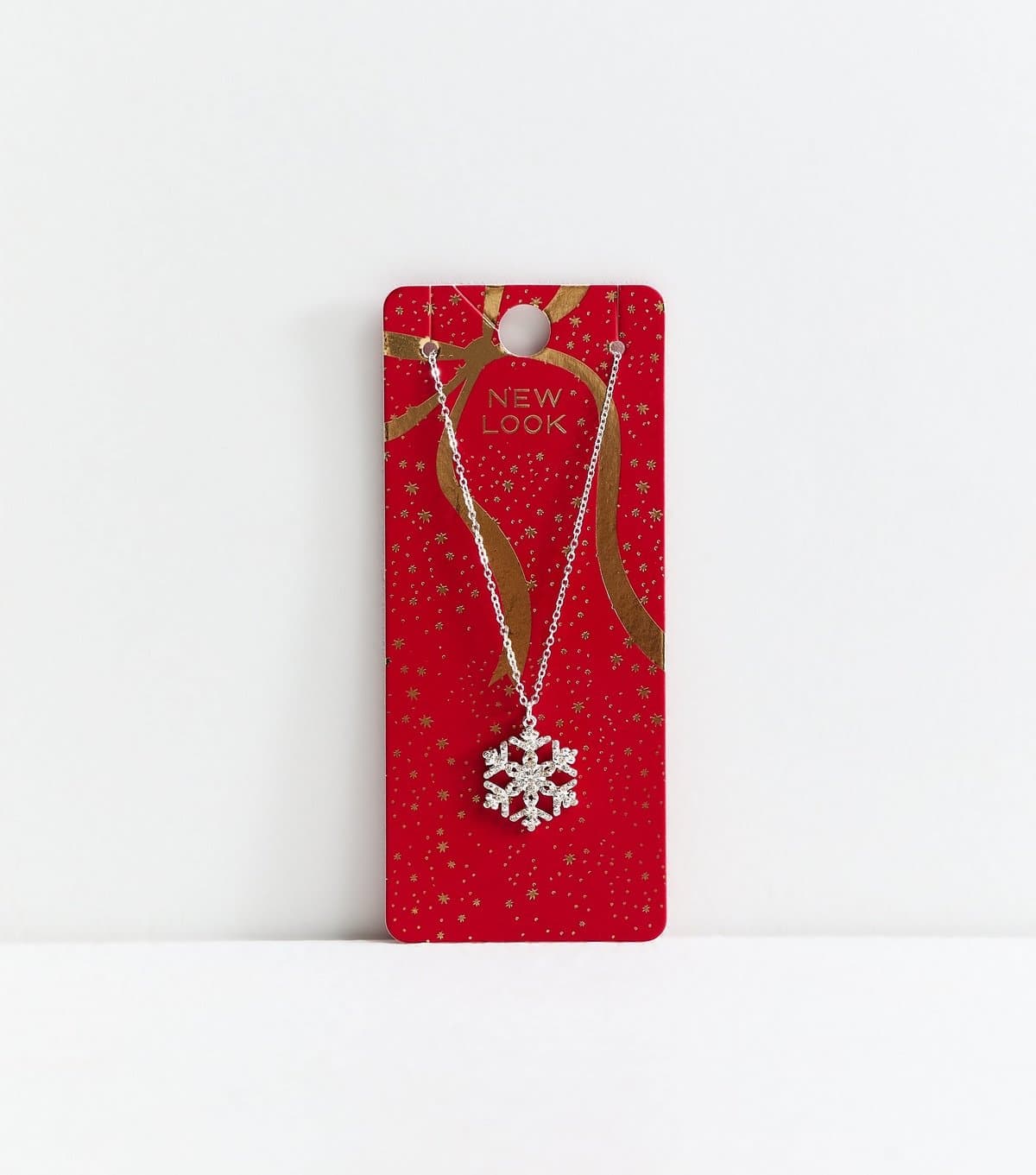 New Look Silver Tone Christmas Diamant?� Snowflake Necklace New Look