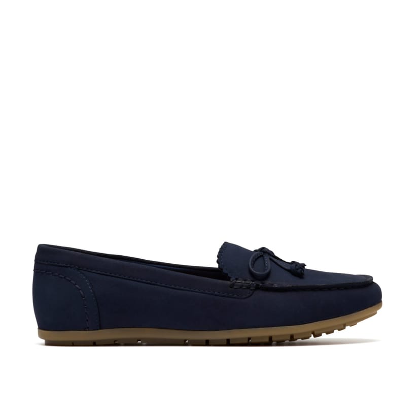 Clarks Clarks Women's Elliotte Sail Navy Nubuck Loafers, Slip Ons, Moccasins in Blue - 1