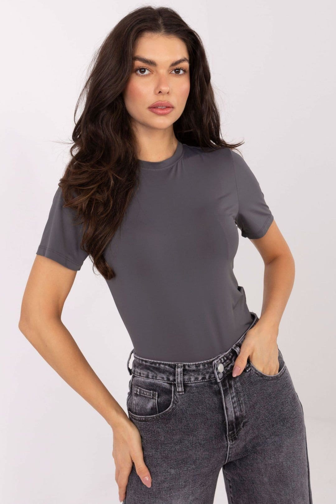 Love Lace Grey Short Sleeve Blouse