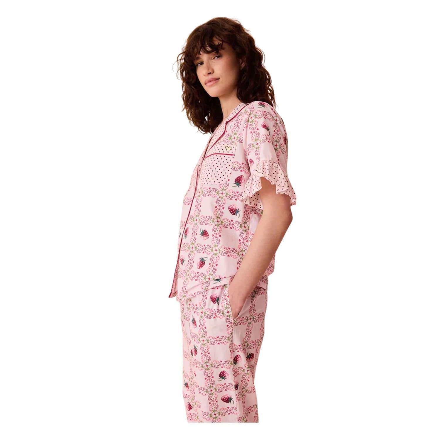 Cath Kidston Cath Kidston Women's Strawberry Pyjama Set in Pink