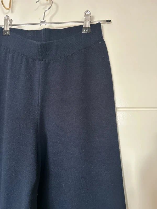 ASOS Women’s asos navy knitted wide leg high waisted trousers size XS