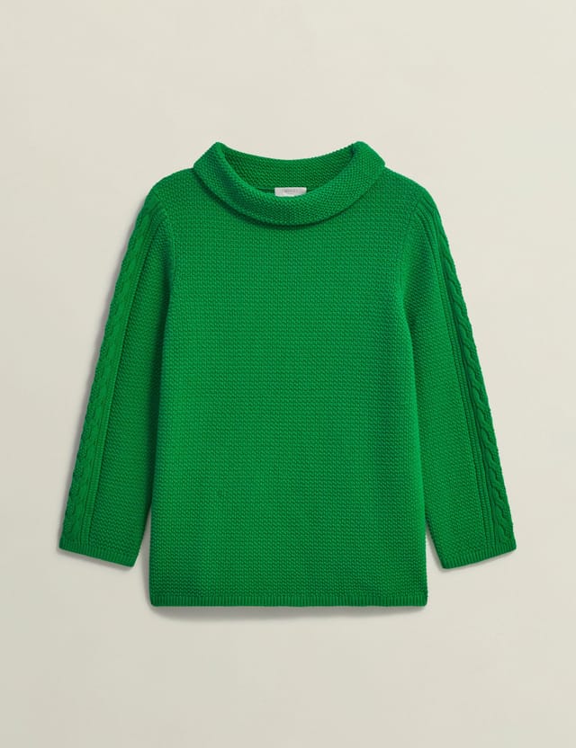 Hobbs London Hobbs London Women's Camilla Cable Sleeve Cowl Neck Jumper in Emerald - 2