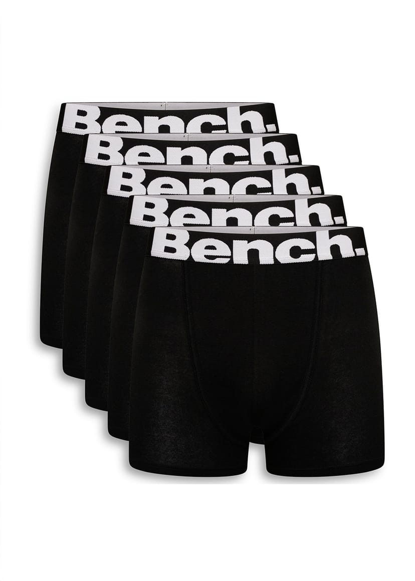 Bench Bench Men's 5 Pack 'Marco' Cotton Rich Boxers in Black - 1
