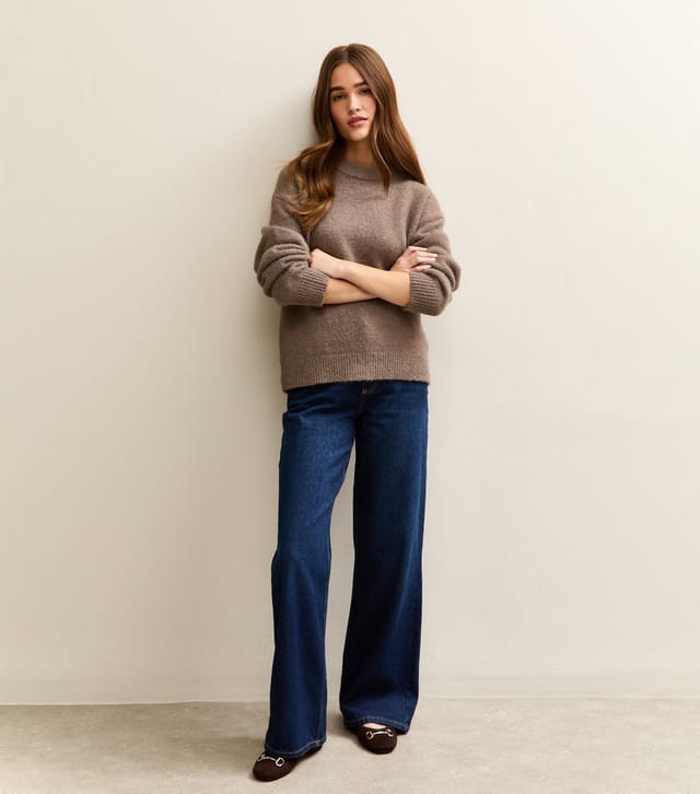 New Look Women's Mink Crew Neck Oversized Textured Knit Jumper New Look - 3