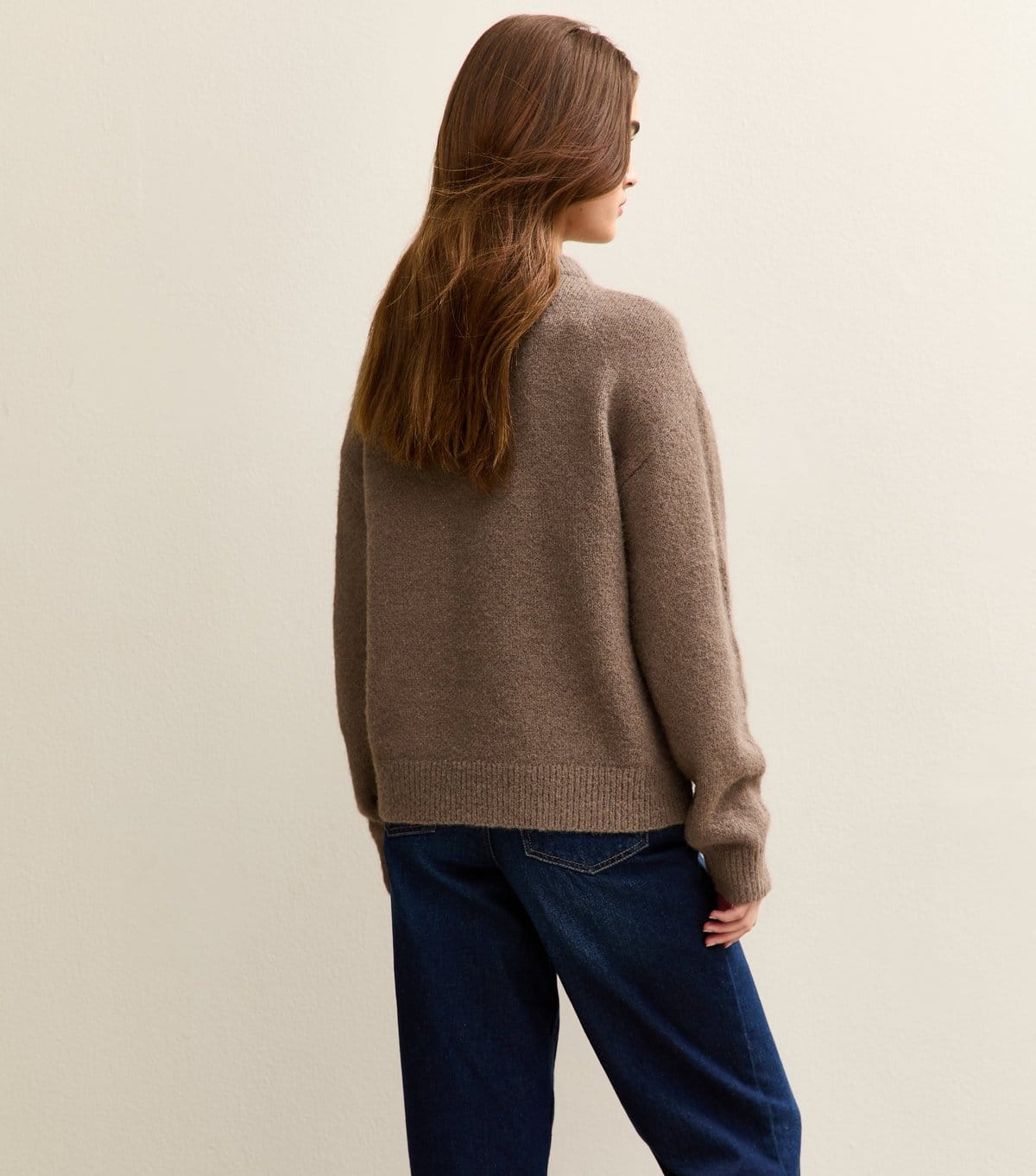 New Look Women's Mink Crew Neck Oversized Textured Knit Jumper New Look - 4