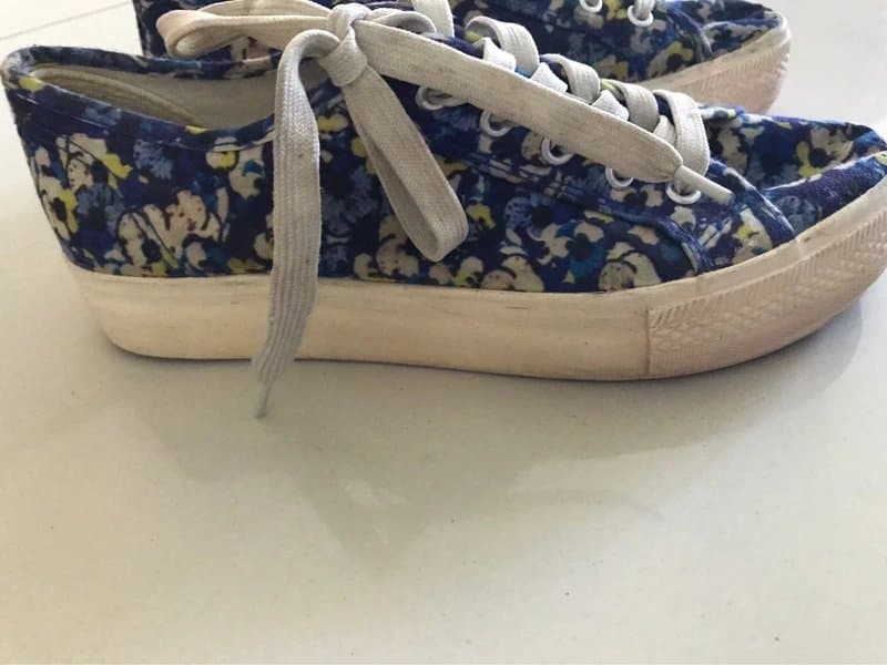 New Look Floral lace up canvas pumps size 6 New Look