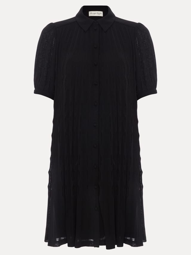 Phase Eight Phase Eight Women's Pleated Button-Front Shirt Dress in Black - 2