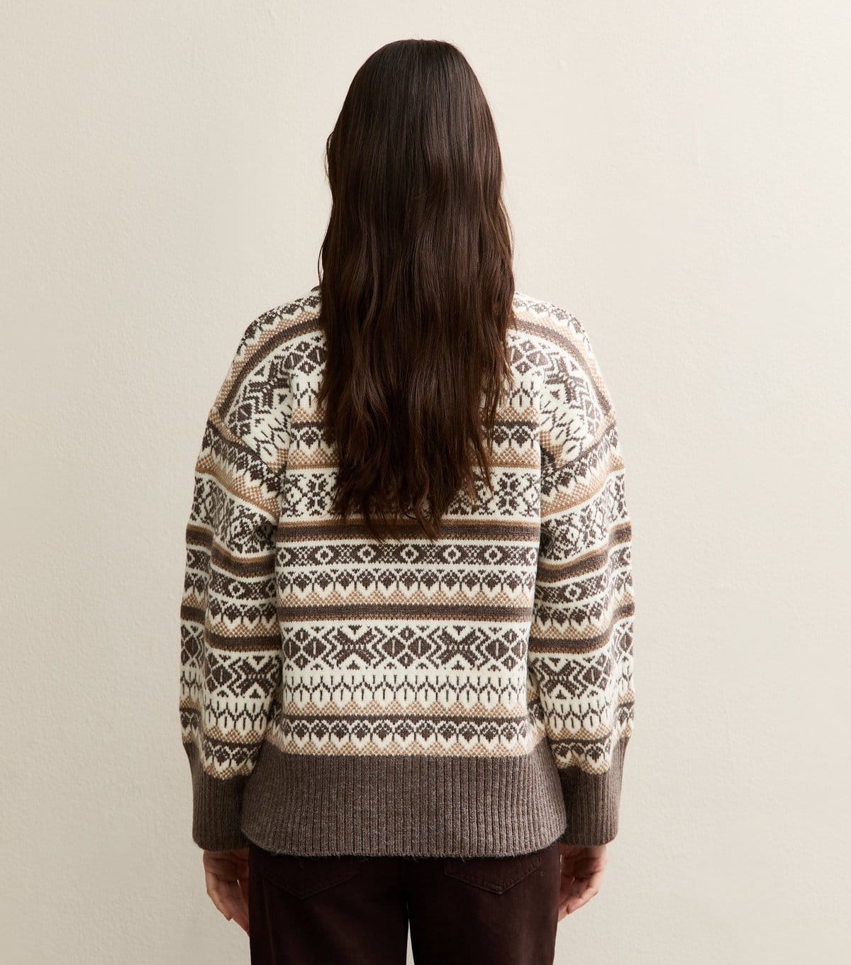 New Look Women's Cream Fairisle Wide Sleeve Jumper New Look - 4
