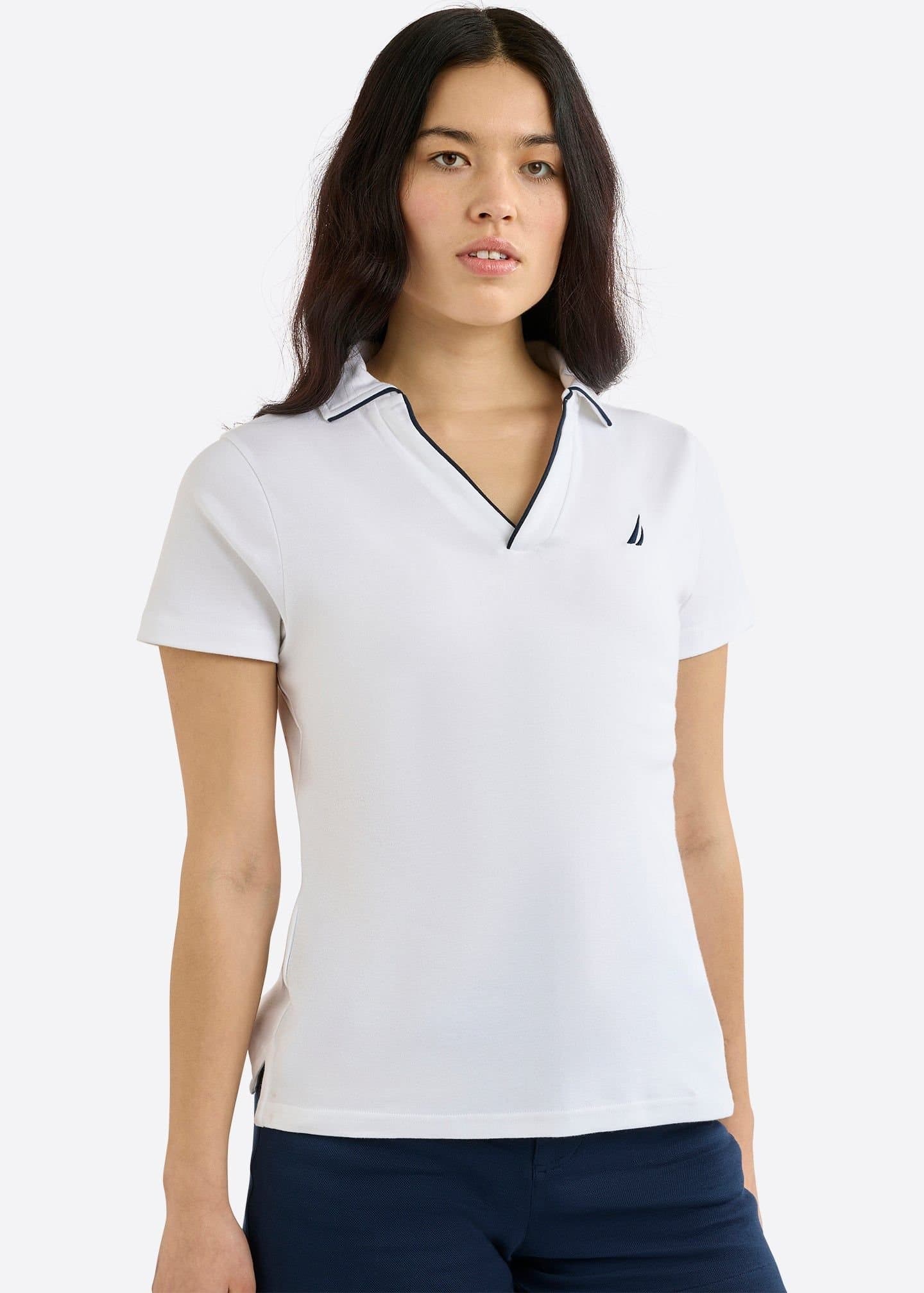 Nautica Nautica Women's White Cotton Polo Shirt