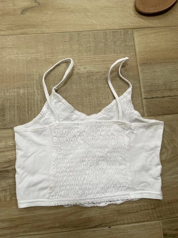 New Look New look embroidered cotton crop top.