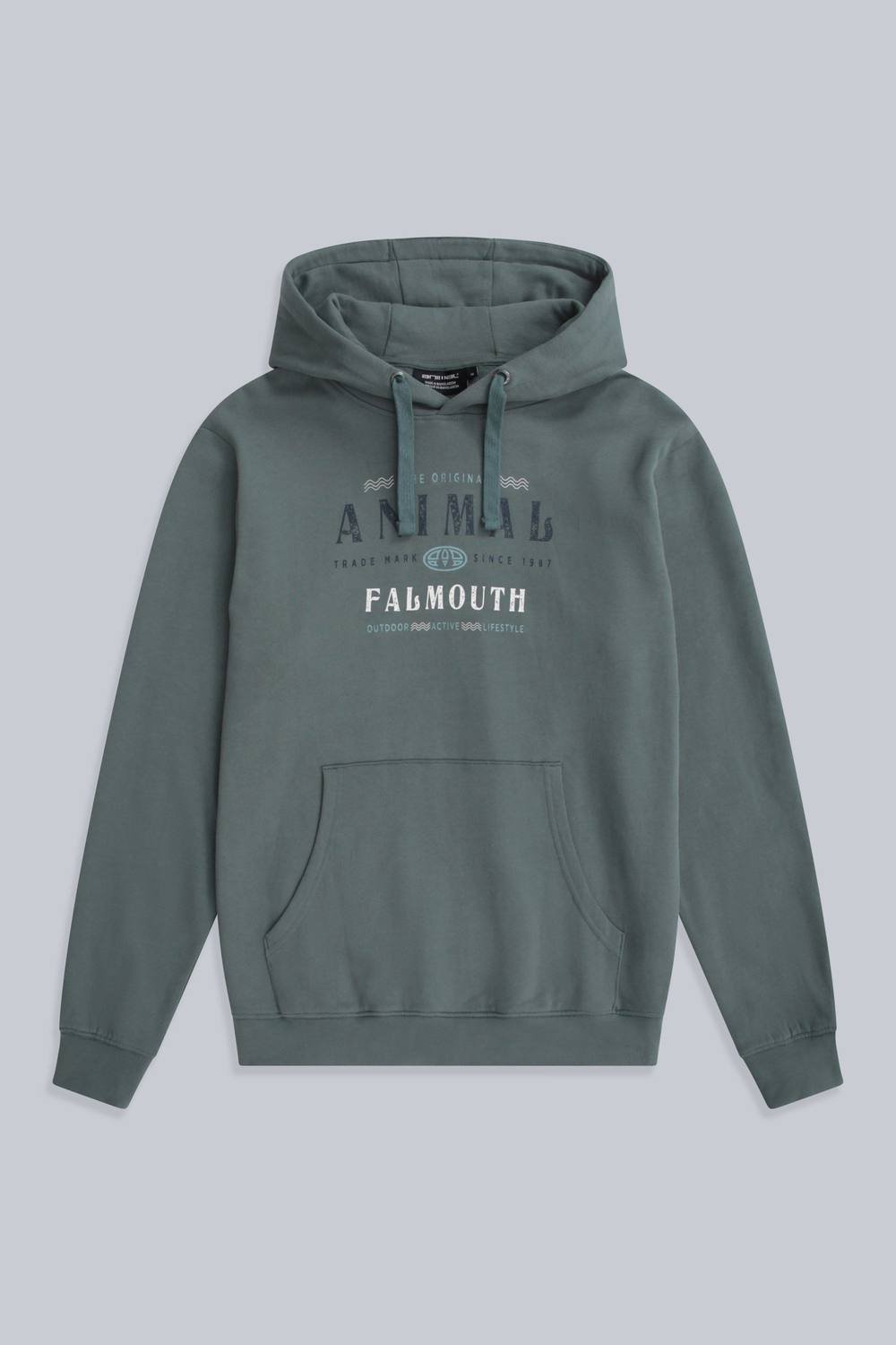 Animal Animal Men's 'River' Falmouth Print Warm Comfortable Casual Soft 100% Cotton Hoodie in Green - 4