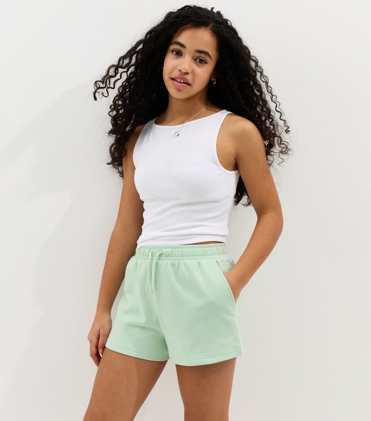 New Look Girls' Mint Green Drawstring Jogger Shorts School New Look - 1