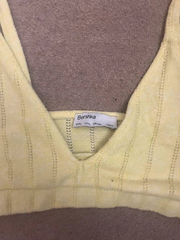 Bershka Bershka lime / yellow crop top size 12