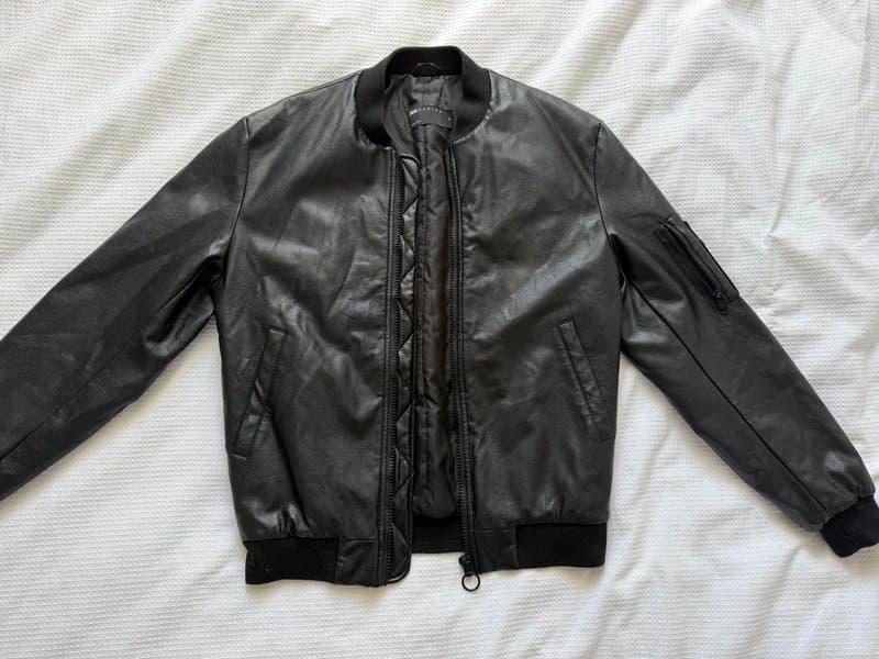 ASOS black asos bomber leather jacket