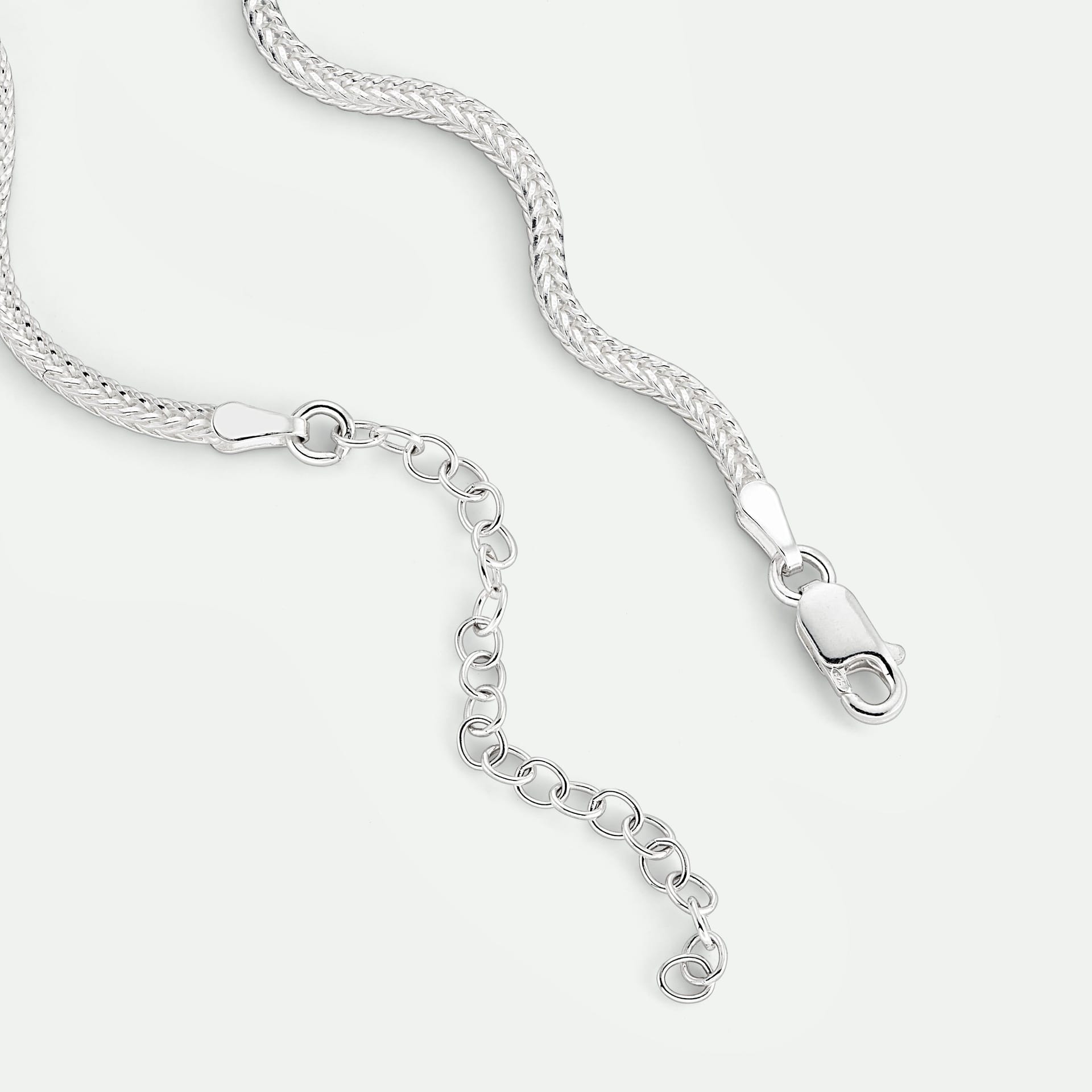 The Fine Collective The Fine Collective Women's Sterling Silver Fox Tail Chain Necklace 18 inch (16+2") - 4