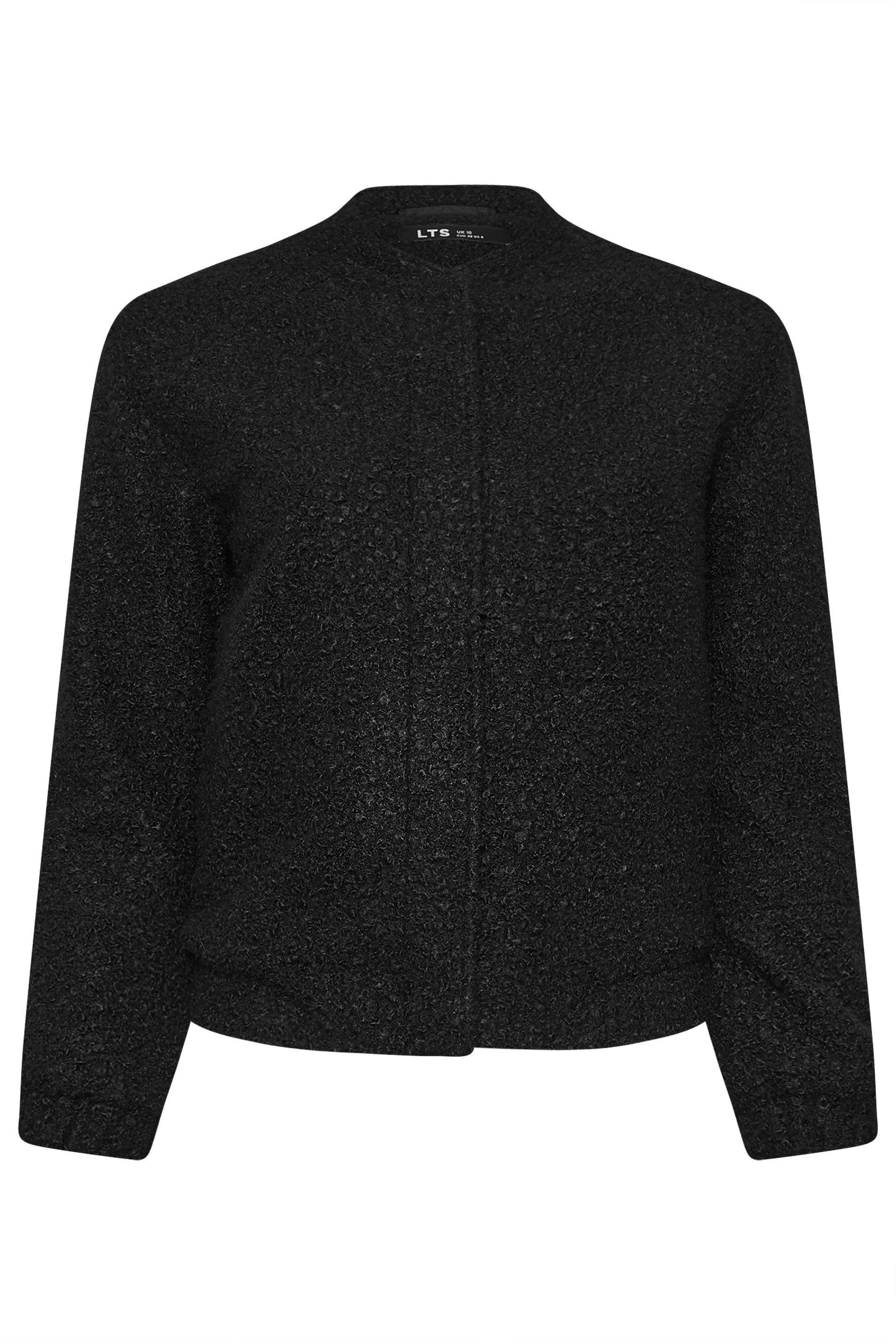 Long Tall Sally Long Tall Sally Women's Tall Boucle Bomber Jacket in Black - 2