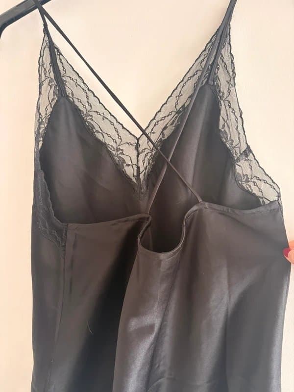 ASOS Design Cross over silk top with lace