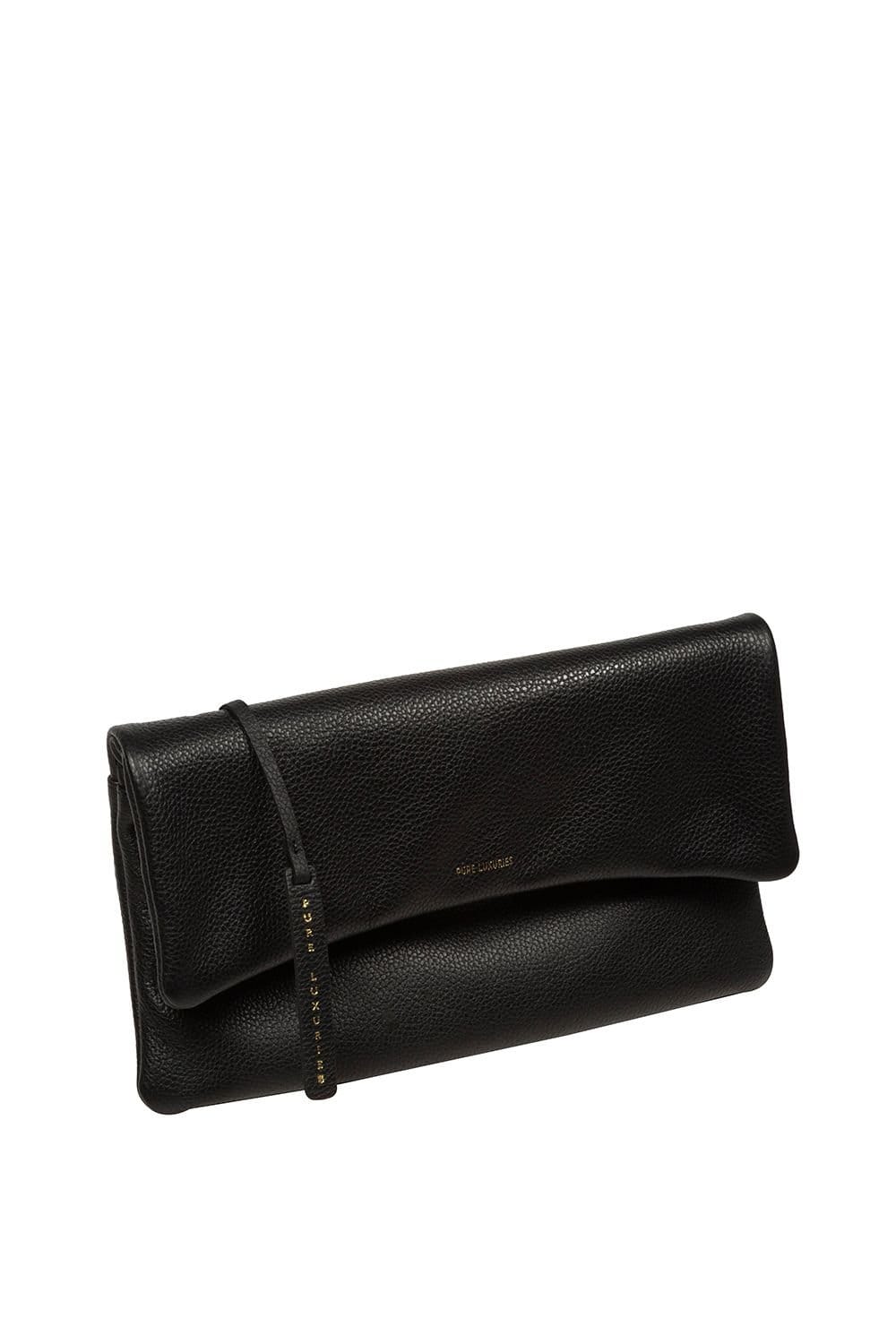 Pure Luxuries London Pure Luxuries London Women's 'Audrina' Leather Clutch Bag in Black - 4