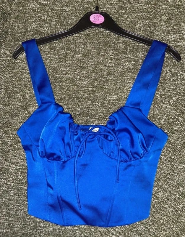 Bershka Royal Blue Satin Corset