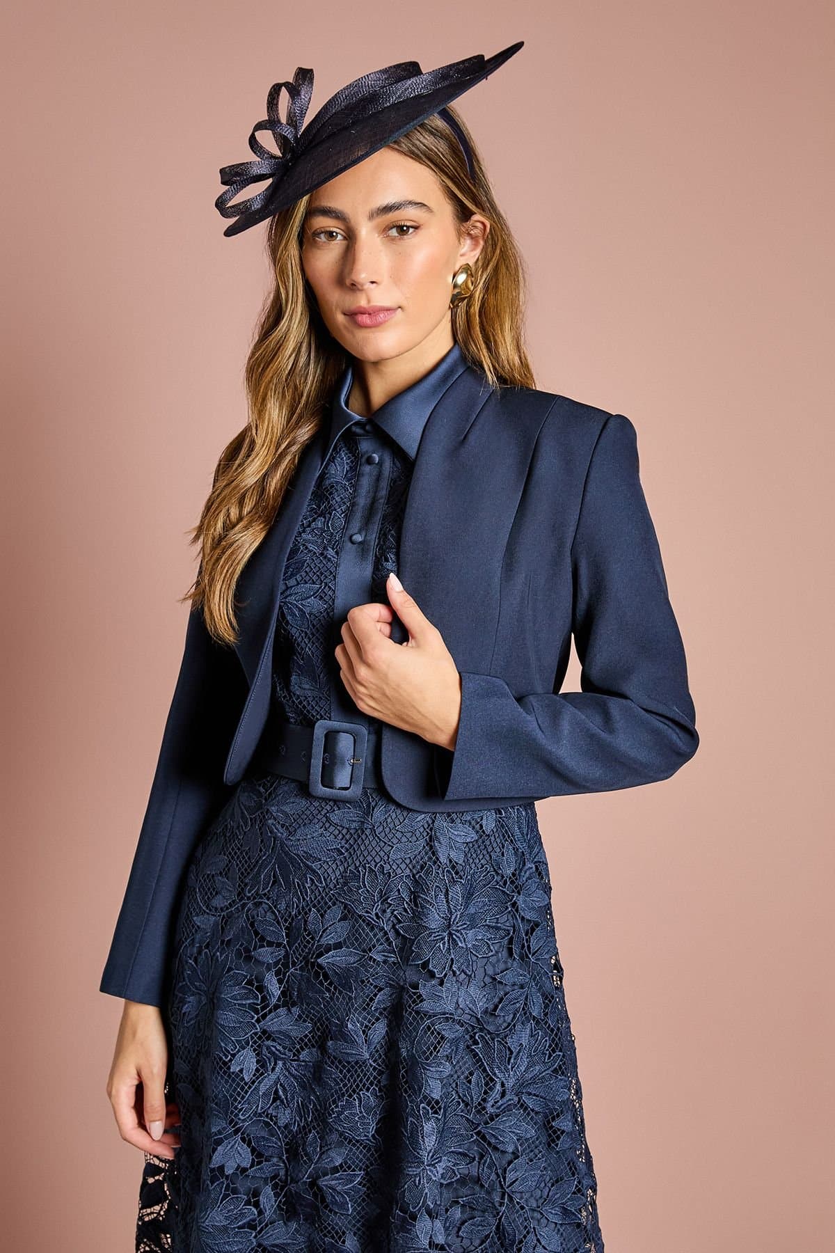 Coast Coast Women's Bow Back Long Sleeve Jacket in Navy