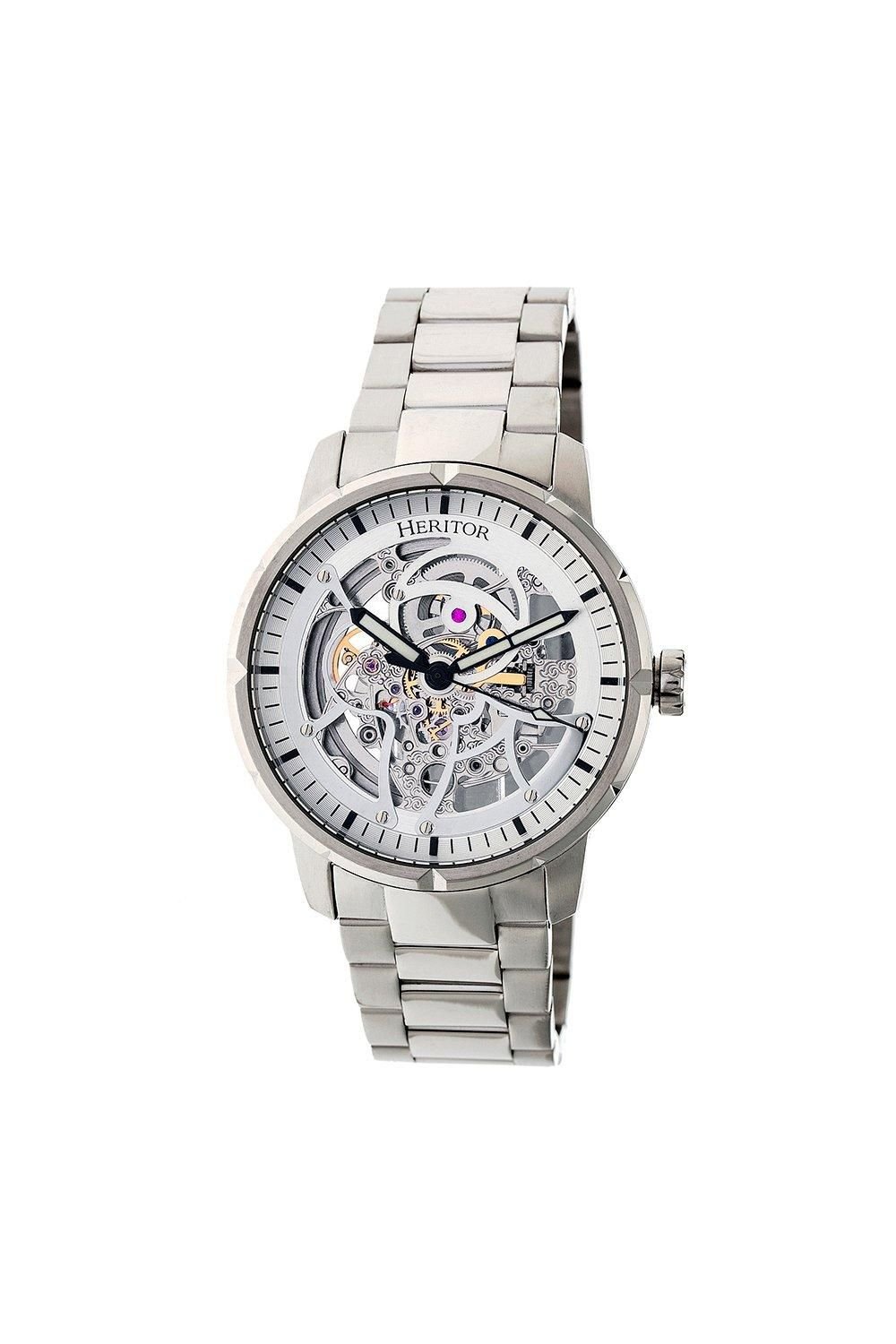 Heritor Automatic Heritor Automatic Men's Ryder Skeleton Dial Bracelet Watch in White - 1