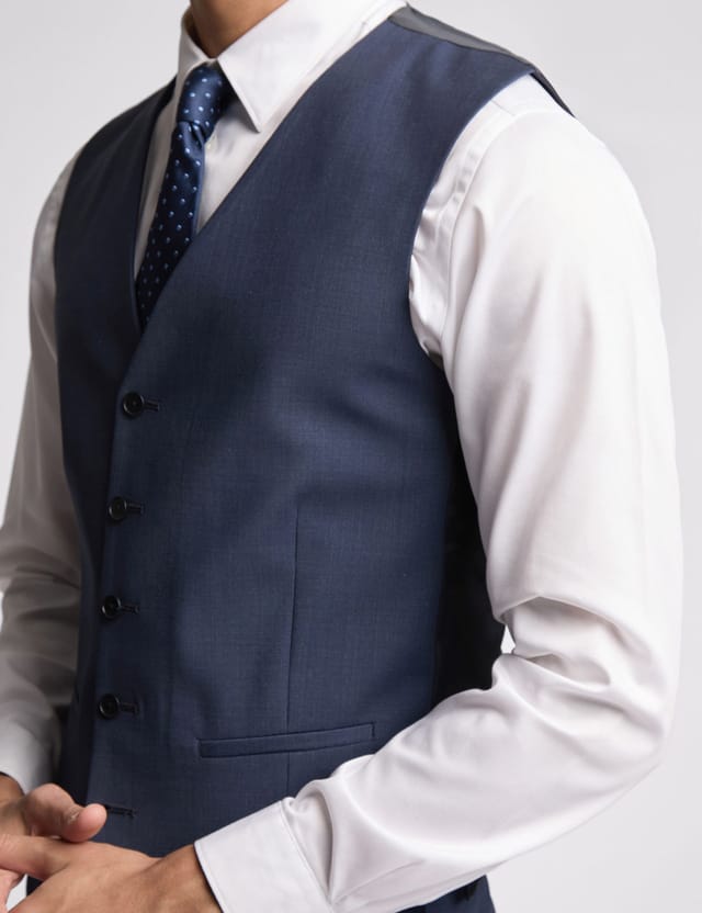 Ted Baker Ted Baker Men's Premium Blue Waistcoat - 3