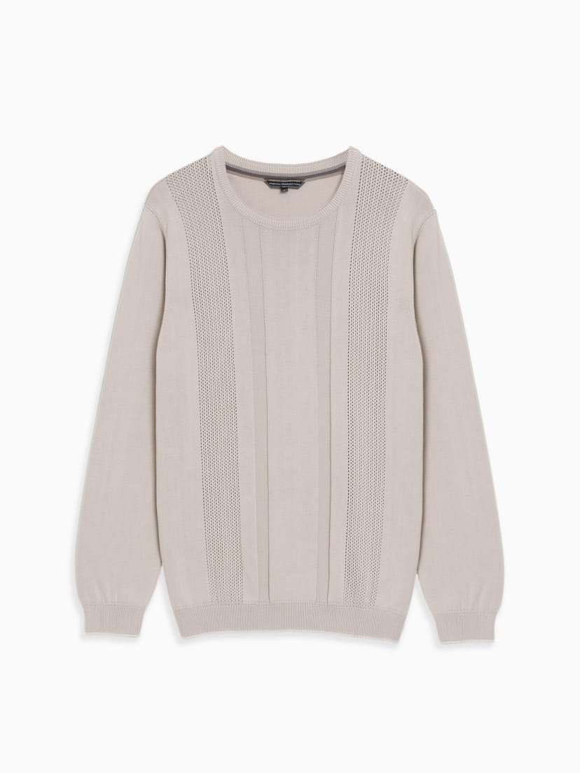 French Connection Link Stitch Stone Crew Neck Jumper Dark Sand - 1