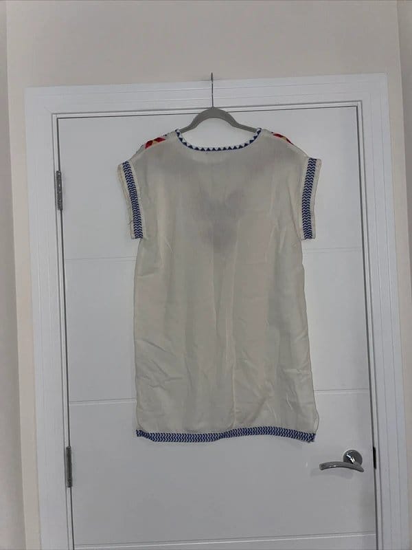 Zara White Embroidered Tunic Shift Dress