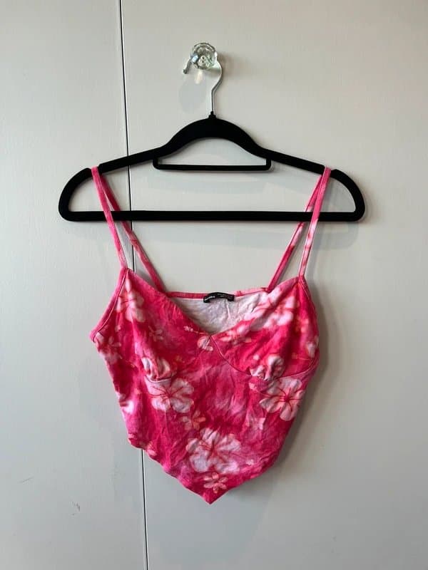 Bershka Pink floral bershka cami