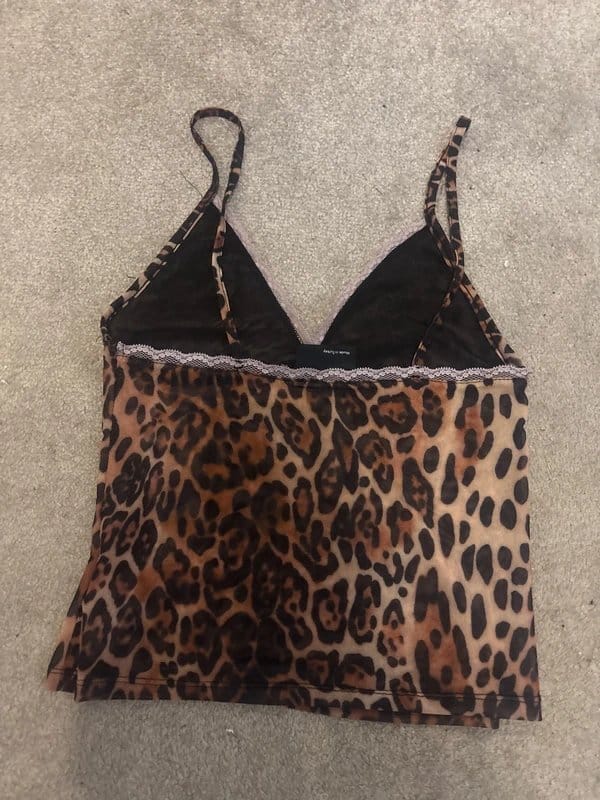 ASOS Brown Leopard Print Mesh Cami Top