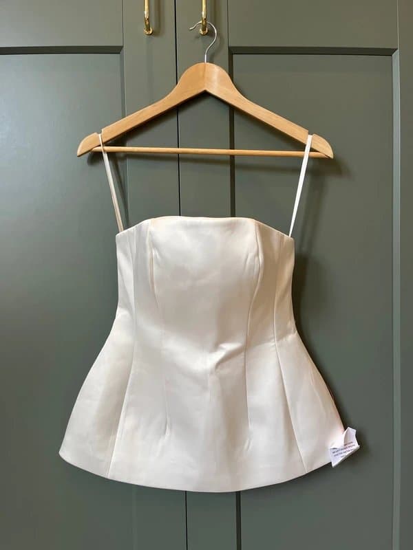 ASOS ASOS Luxe bandeau peplum corset bridal top XS