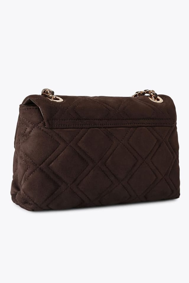 Carvela Carvela Women's 'Large Rosa Chain Shoulder' Suedette Bag in Dark Brown - 3