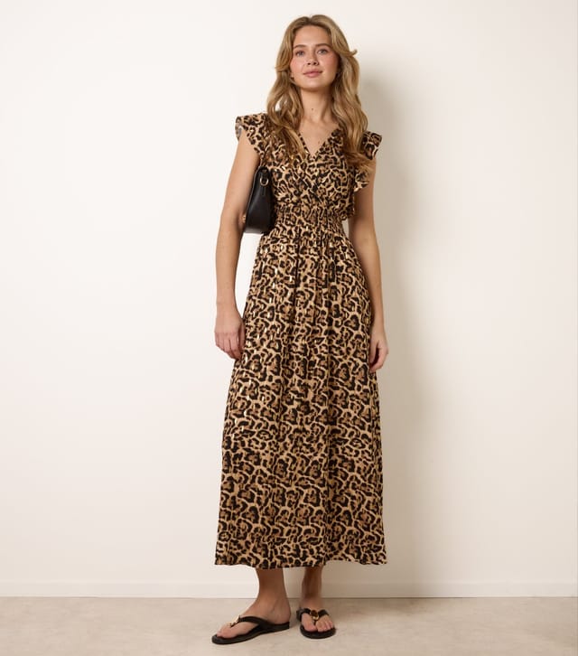 Blue Vanilla Women's Brown Leopard Print Midi Dress Blue Vanilla New Look - 3