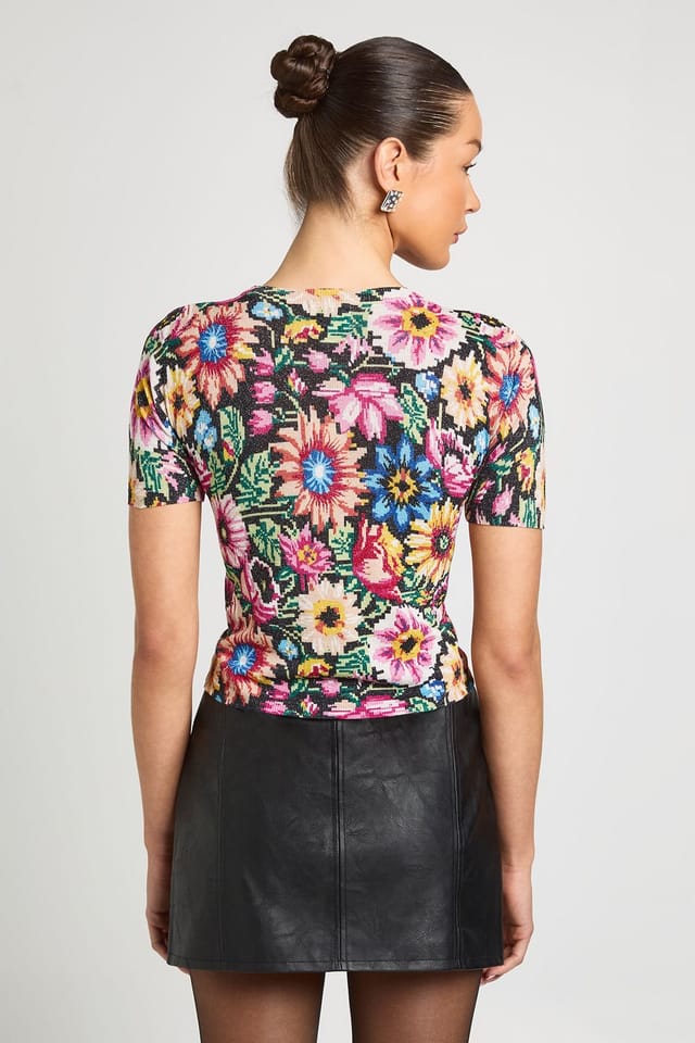 Debenhams Debenhams Women's Ashish Hotfix Pixel Floral Crew Neck Top - 3