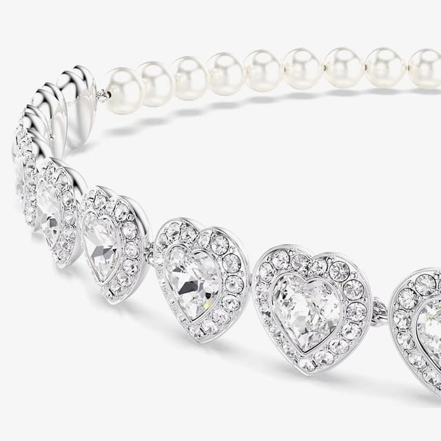 Swarovski Swarovski Women's Ariana Grande X Capsule White Crystal Heart Choker Necklace 5720861 in Silver - 3
